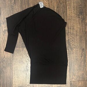 Y2K Black One-Shoulder Cotton Dress